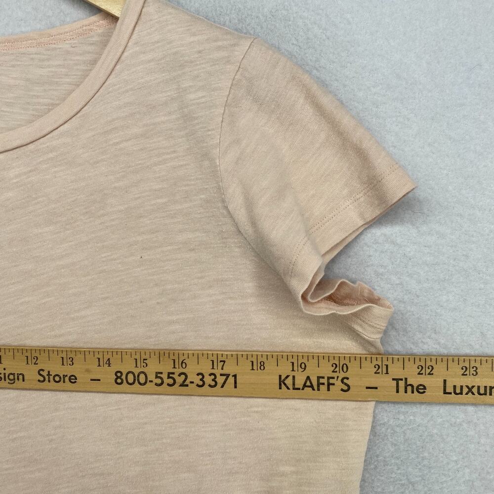 EILEEN FISHER Top S Slub Organic Cotton Jersey Crewneck Short Sleeve Peach Pink - Picture 9 of 11